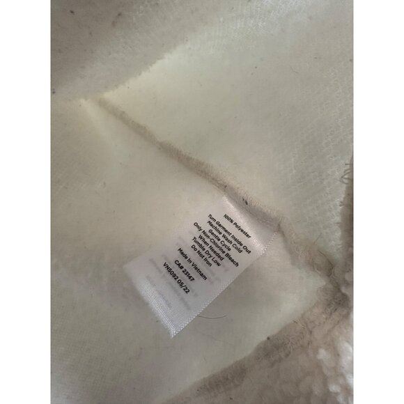 Haven Well Within Cozy Sherpa Funnel Neck Lounge Tunic Sweater Cream White L - Picture 8 of 13